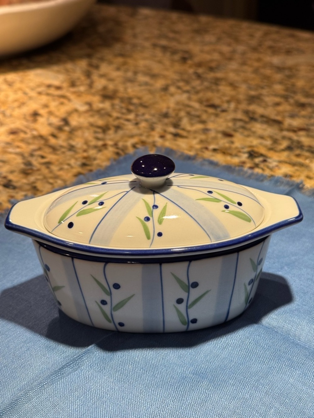 Cook Street blueberry floral vine butter boat. Collectible and functional